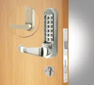 Codelocks CL525 SS Heavy Duty Mechanical Digital Lock with Anti-Panic Mortice Lock & Code Free Option - Stainless Steel
