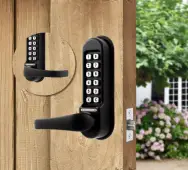 Codelocks CL510 BB BK MG Back to Back Heavy Duty Mechanical Digital Lock with 60mm Tubular Latch - Black Marine Grade
