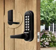 Codelocks CL510 BK MG Heavy Duty Mechanical Digital Lock with 60mm Tubular Latch - Black Marine Grade