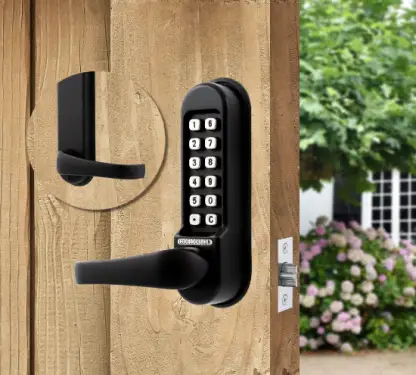 Click Here To Enlarge This Photo Of Codelocks CL515 BK MG Heavy Duty Mechanical Digital Lock with 60mm Tubular Latch & Code Free Option - Black Marine Grade
