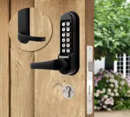 Codelocks CL520 BK MG Heavy Duty Mechanical Digital Lock with Anti-Panic Mortice Lock - Black Marine Grade