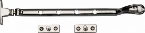 Click Here To Enlarge This Photo Of V990 10-PNF Heritage Brass Casement Window Stay Spoon Pattern 10" Polished Nickel Finish