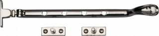 V990 10-PNF Heritage Brass Casement Window Stay Spoon Pattern 10" Polished Nickel Finish