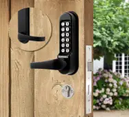 Codelocks CL525 BK MG Heavy Duty Mechanical Digital Lock with Anti-Panic Mortice Lock & Code Free Option - Black Marine Grade