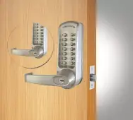 Codelocks CL610 BS BB Back to Back Heavy Duty Mechanical Digital Lock with 60mm Tubular Latch & Key Override - Brushed Steel