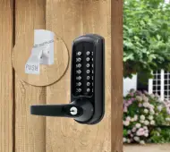 Codelocks CL600 PK BK MG Heavy Duty Mechanical Digital Lock with Key Override (Front Plate Only for use with Panic Hardware) - Black Marine Grade