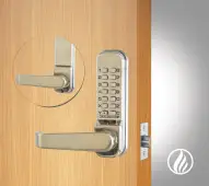 Codelocks CL415 FIRE RATED Medium Duty Mechanical Digital Lock with 60mm Tubular Latch & Code Free Option - Stainless Steel (97295)