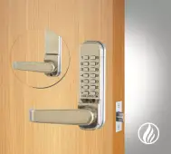 Codelocks CL410 FIRE RATED Medium Duty Mechanical Digital Lock with 60mm Tubular Latch - Stainless Steel (90670)
