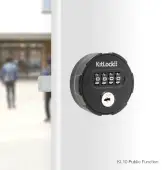 Codelocks KL10 BK PU KitLock Mechanical Digital Combination Lock with Key Override - Black (Public Function)