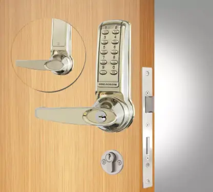 Click Here To Enlarge This Photo Of Codelocks CL4020 SS Medium Duty Electronic Digital Lock with Anti-Panic Mortice Lock, Key Override & Code Free Option - Stainless Steel