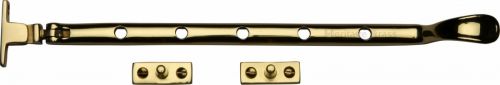 Click Here To Enlarge This Photo Of V990 12-PB Heritage Brass Casement Window Stay Spoon Pattern 12" Polished Brass Finish