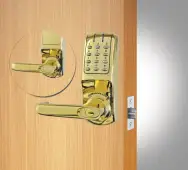 Codelocks CL5010 PB Heavy Duty Electronic Digital Lock with 60mm Tubular Latch, Key Override & Code Free Option - Polished Brass