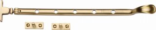 V990 12-SB Heritage Brass Casement Window Stay Spoon Pattern 12" Satin Brass Finish