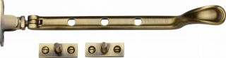 V990 8-AT Heritage Brass Casement Window Stay Spoon Pattern 8" Antique Brass Finish