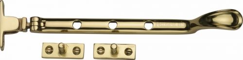 Click Here To Enlarge This Photo Of V990 8-PB Heritage Brass Casement Window Stay Spoon Pattern 8" Polished Brass Finish