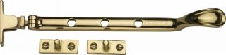 V990 8-PB Heritage Brass Casement Window Stay Spoon Pattern 8" Polished Brass Finish