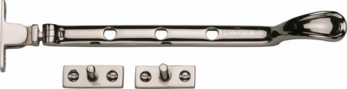Click Here To Enlarge This Photo Of V990 8-PNF Heritage Brass Casement Window Stay Spoon Pattern 8" Polished Nickel Finish