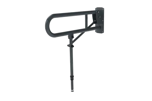 Click Here To Enlarge This Photo Of 211965/DG Fitzroy of London 650mm Lift and Lock Hinged Support Rail (Stainless Steel) with Exposed Fixings & Support Legs - Dark Grey (RAL 7016)