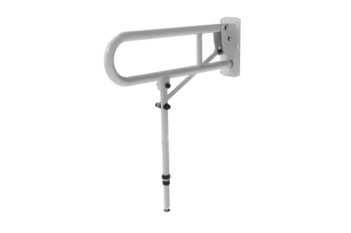 Click Here To Enlarge This Photo Of 211965/WH Fitzroy of London 650mm Lift and Lock Hinged Support Rail (Stainless Steel) with Exposed Fixings & Support Legs - White (RAL 9016)