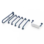 230004/DB Fitzroy of London (Rail Only) Doc M Toilet Pack (Mild Steel) with Concealed Fixings & Back Rest Rail - Dark Blue (RAL 5011)