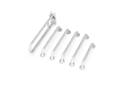 230005/WH Fitzroy of London (Rail Only) Doc M Toilet Pack (Stainless Steel) with Concealed Fixings - White