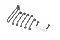 230006/GY Fitzroy of London (Rail Only) Doc M Toilet Pack (Stainless Steel) with Concealed Fixings & Back Rest Rail - Grey (RAL 7005)