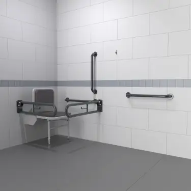 Click Here To Enlarge This Photo Of 230401/DG Fitzroy of London Doc M Changing Room Pack (Mild Steel) with Concealed Fixings - Dark Grey (RAL 7016)