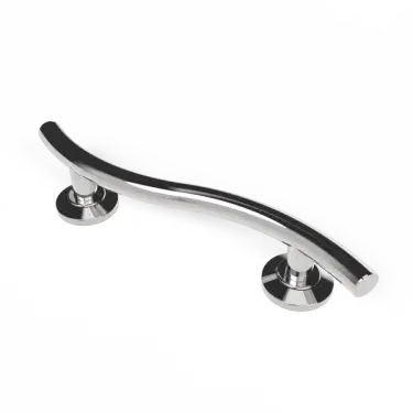 Click Here To Enlarge This Photo Of 310248/SP Fitzroy of London 480mm Contemporary Curved Grab Rail (Stainless Steel) with Concealed Nylon Flange - Polished
