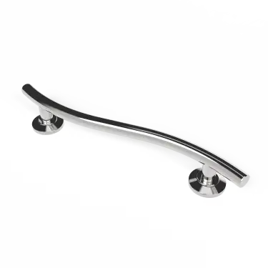 Click Here To Enlarge This Photo Of 310262/SP Fitzroy of London 620mm Contemporary Curved Grab Rail (Stainless Steel) with Concealed Nylon Flange - Polished