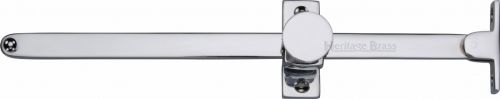Click Here To Enlarge This Photo Of V991 10-PC Heritage Brass Casement Stay Sliding Design 10" Polished Chrome Finish
