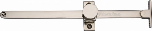 Click Here To Enlarge This Photo Of V991 10-PNF Heritage Brass Casement Stay Sliding Design 10" Polished Nickel Finish