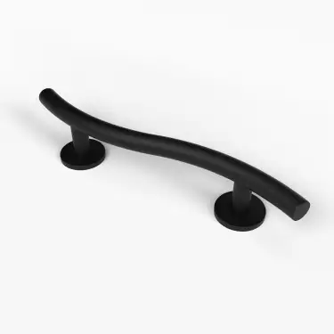 Click Here To Enlarge This Photo Of 311648/MB Fitzroy of London 480mm Luxury Curved Grab Rail (Stainless Steel) with Concealed Fixings - Matt Black (RAL 9005)