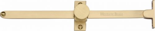 Click Here To Enlarge This Photo Of V991 10-SB Heritage Brass Casement Stay Sliding Design 10" Satin Brass Finish
