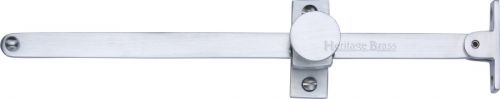 Click Here To Enlarge This Photo Of V991 10-SC Heritage Brass Casement Stay Sliding Design 10" Satin Chrome Finish