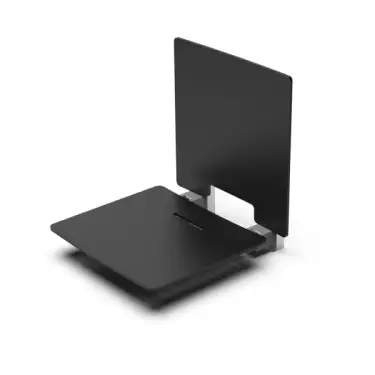 Click Here To Enlarge This Photo Of 331003/BL Fitzroy of London Contemporary Slimline Wall Mounted Shower Seat with Back Rest and Black Pads
