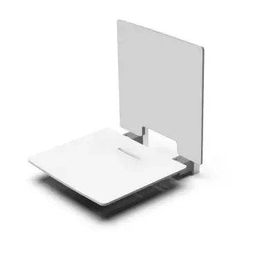 Click Here To Enlarge This Photo Of 331003/WH Fitzroy of London Contemporary Slimline Wall Mounted Shower Seat with Back Rest and White Pads