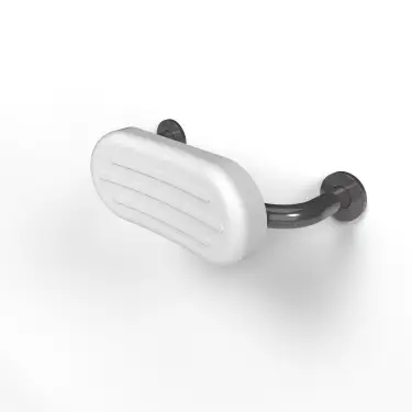 Click Here To Enlarge This Photo Of BR-220SC/GY Fitzroy of London Stainless Steel Back Rest Rail with Concealed Fixings (220mm Projection)  White Pad with Grey Rail (RAL 7005)