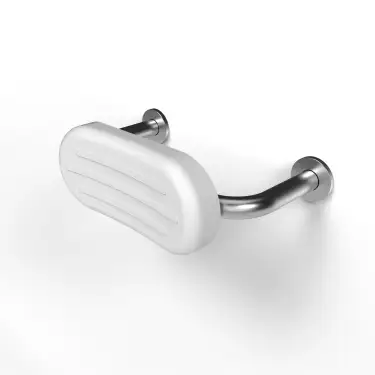 Click Here To Enlarge This Photo Of BR-270SC/SS Fitzroy of London Stainless Steel Back Rest Rail with Concealed Fixings (270mm Projection)  White Pad with Satin Stainless Steel Rail