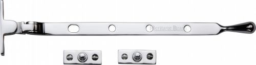 Click Here To Enlarge This Photo Of V992 10-PC Heritage Brass Casement Window Stay Ball Design 10" Polished Chrome Finish