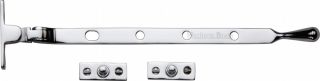 V992 10-PC Heritage Brass Casement Window Stay Ball Design 10" Polished Chrome Finish