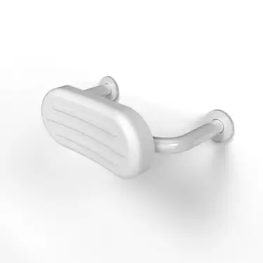 Click Here To Enlarge This Photo Of BR-270SC/WH Fitzroy of London Stainless Steel Back Rest Rail with Concealed Fixings (270mm Projection)  White Pad with White Rail