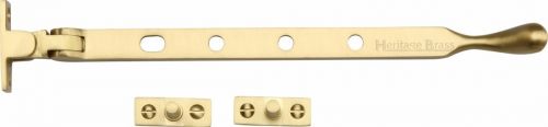 Click Here To Enlarge This Photo Of V992 10-SB Heritage Brass Casement Window Stay Ball Design 10" Satin Brass Finish