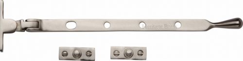 Click Here To Enlarge This Photo Of V992 10-SN Heritage Brass Casement Window Stay Ball Design 10" Satin Nickel Finish