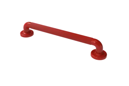 Click Here To Enlarge This Photo Of PFGB-18/RD Fitzroy of London 450mm x 36mm (dia) Plastic Fluted Grab Rail with Concealed Fixings - Red (RAL 3020)