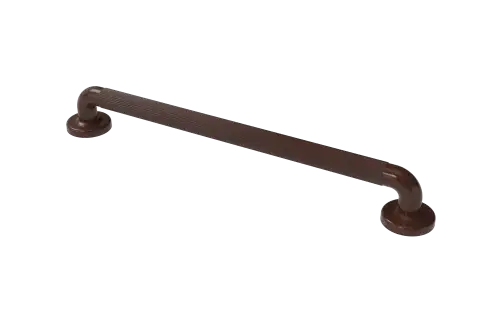 Click Here To Enlarge This Photo Of PFGB-24/BR Fitzroy of London 600mm x 36mm (dia) Plastic Fluted Grab Rail with Concealed Fixings - Brown
