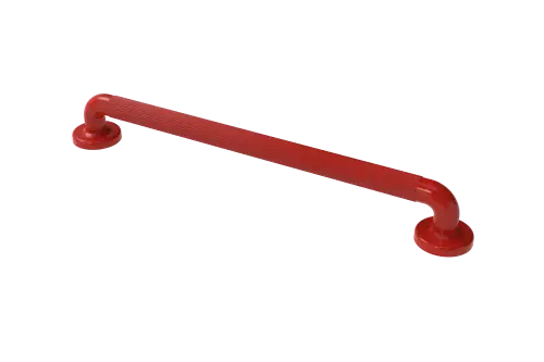 Click Here To Enlarge This Photo Of PFGB-24/RD Fitzroy of London 600mm x 36mm (dia) Plastic Fluted Grab Rail with Concealed Fixings - Red (RAL 3020)