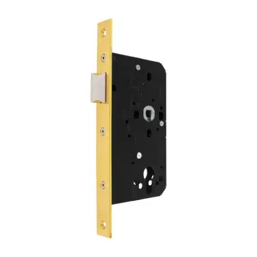 Click Here To Enlarge This Photo Of AR911-S-60-PB Hoppe Arrone DIN Mortice Latch Square Forend (60mm Backset) - Polished Brass (87107861)