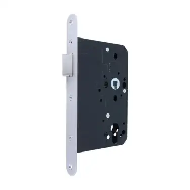 Click Here To Enlarge This Photo Of AR911-R-80-SSS Hoppe Arrone DIN Mortice Latch Radius Forend (80mm Backset) - Satin Stainless Steel (87142637)