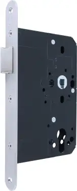 Click Here To Enlarge This Photo Of AR911-R-80-SSS Hoppe Arrone DIN Mortice Latch Radius Forend (80mm Backset) - Satin Stainless Steel (87142637)
