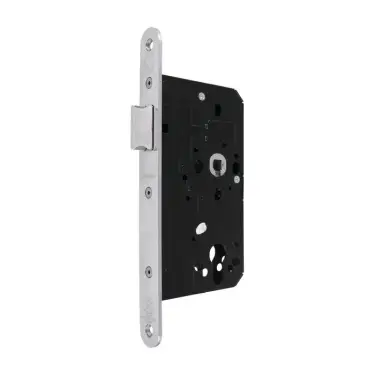 Click Here To Enlarge This Photo Of AR911-R-60-PSS Hoppe Arrone DIN Mortice Latch Radius Forend (60mm Backset) - Polished Stainless Steel (87107863)